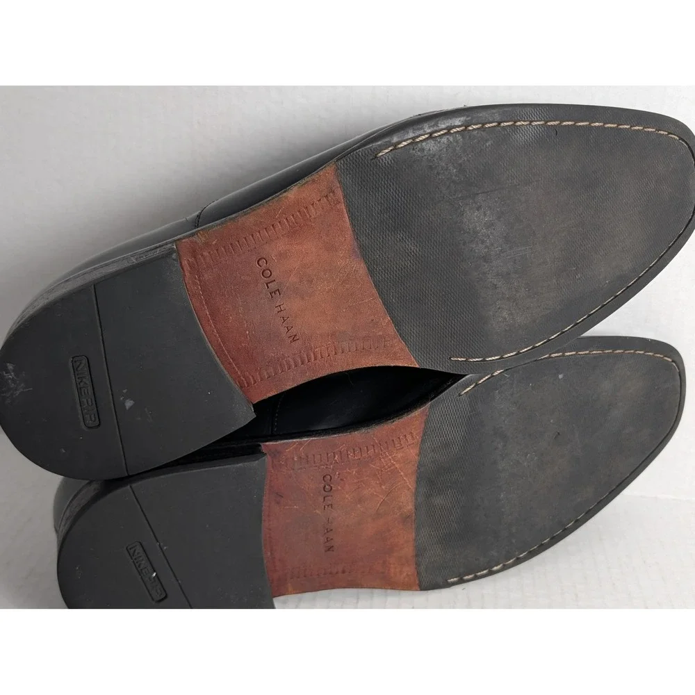 Cole Haan Men's 11.5M Black Leather Cap Toe Oxford Dress Shoes Nike Air
